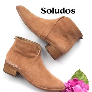 SOLUDOS Venetian Tan Suede Leather Ankle Boots 9
